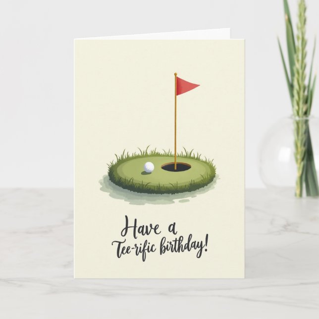 Tarjeta verde de golf de cumpleaños (Anverso)