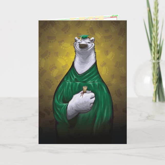 Tarjeta Verde de Graduación de Oso Polar (Anverso)
