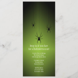 Tarjeta verde de la invitación de Halloween de la