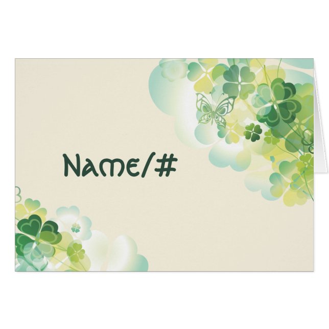 Tarjeta verde de la tabla de las esquinas del (Anverso (Horizontal))