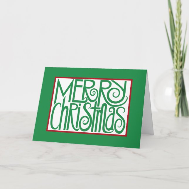 Tarjeta verde de navidad (Anverso)