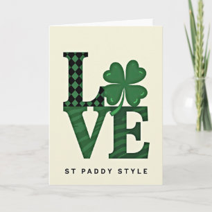 Tarjeta Verde de San Patricio al Estilo del Amor