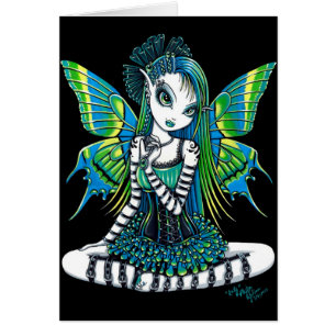 Tarjeta verde del arte del Faerie del tatuaje de