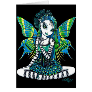 Tarjeta verde del arte del Faerie del tatuaje de