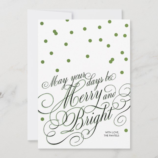Tarjeta verde del día de fiesta de la escritura (Anverso)