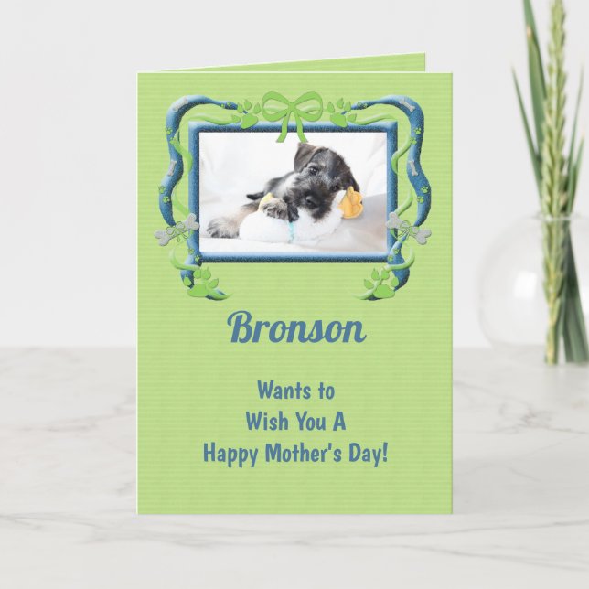 Tarjeta Verde del día de la madre del perro (Anverso)