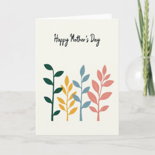 Tarjeta Verde del Día de la Madre Elegante