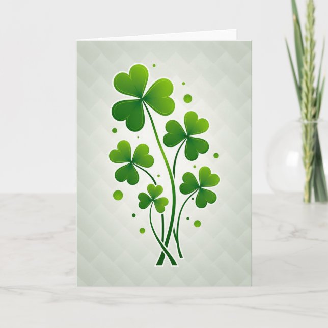 Tarjeta Verde del Ramo de Shamrock Afortunado (Anverso)
