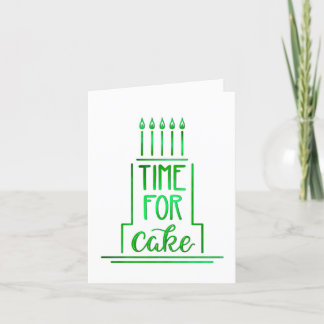 Tarjeta Verde dibujado mano simple del feliz cumpleaños de
