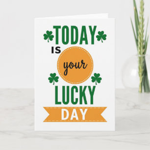 Tarjeta Verde Esmeralda de Día de Suerte