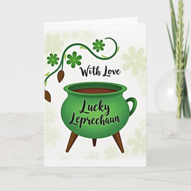 Tarjeta Verde Floral Con Amor (Anverso)
