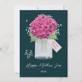 Tarjeta Verde floral rosado, feliz día de la madre