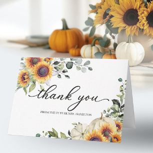 Tarjeta Verde Girasoles Otoño Despedida de Soltera Agradec