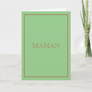 Tarjeta verde Maman inspirada en diseñador
