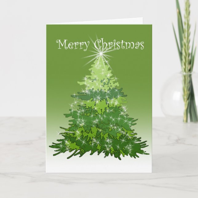 Tarjeta verde para el árbol de navidad (Anverso)