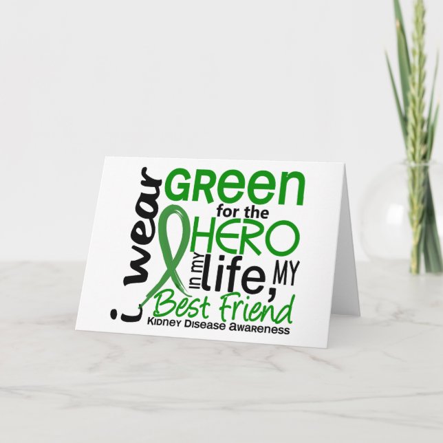 Tarjeta Verde Para Hero 2 Mejor Amigo Enfermedad Renal (Anverso)
