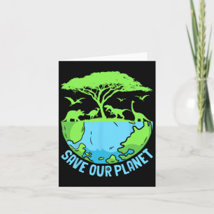 Tarjeta Verde Salva Nuestro Planeta Día de la Tierra Ambie