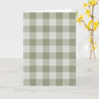 Verde Salvia Gingham Cuadro Búfalo Textura de Lino