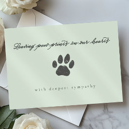 Tarjeta Verde Salvia Gris Rústico Huella de Gato Pérdida S