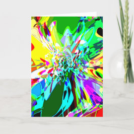 Tarjeta Verde Shades Amarillo Aqua Flor de fantasía rosa M