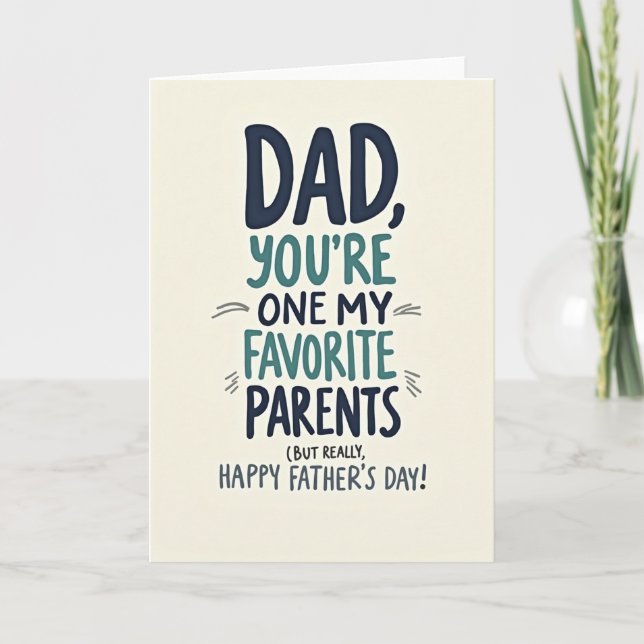 Tarjeta Verde Teal Tu Papá Favorito (Anverso)