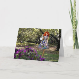 Tarjeta Verdi - floral en el parque zoológico