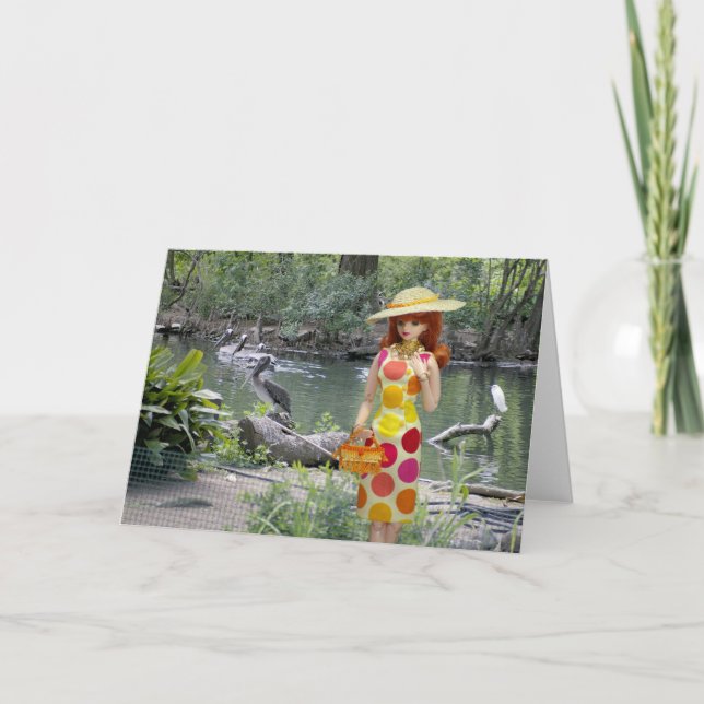 Tarjeta Verdi, pelícanos en el parque zoológico de Houston (Anverso)