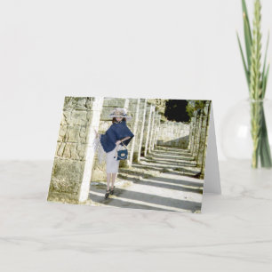 Tarjeta Verdi, pilastras talladas en Chichen Itza, México