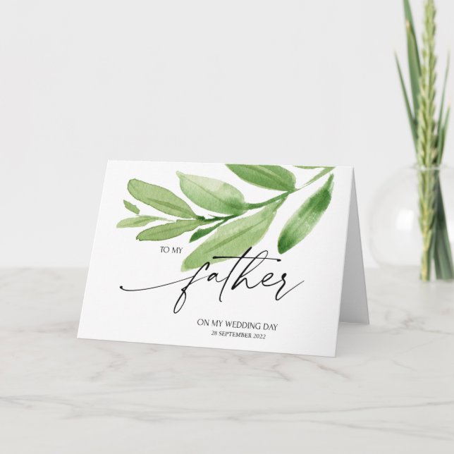 Tarjeta Verdor Para Mi Padre Día De Matrimonio Novias Papá (Anverso)