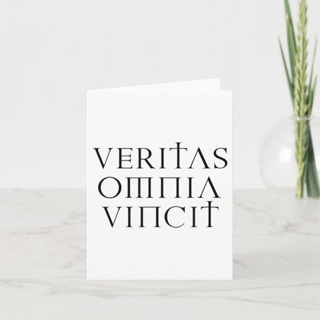 Tarjeta Veritas Omnia vincia Inspiradora cita latina Phi (Anverso)