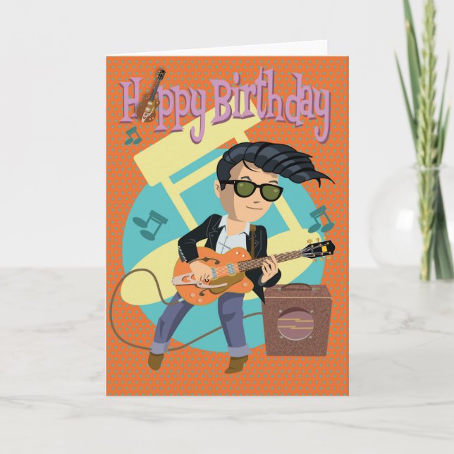 Tarjeta Verjaardagskaart 50ties rock & roll (Anverso)