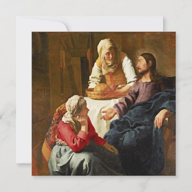 Tarjeta Vermeer - Cristo en la Casa de Martha y María (Anverso)