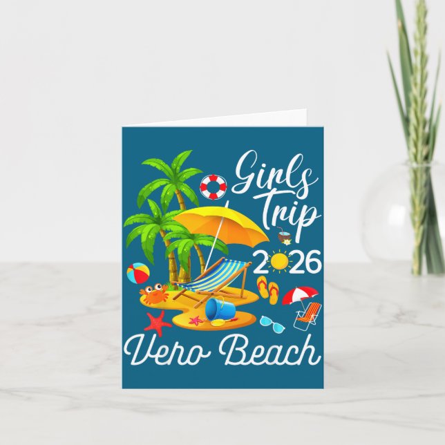 Tarjeta Vero Beach Florida Verano Tropical (Anverso)