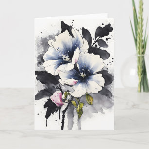 Tarjeta Veronica - Flores de acuarela