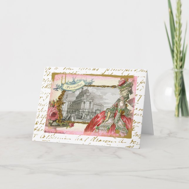 Tarjeta Versailles Marie Antoinette Elegance Collage (Anverso)