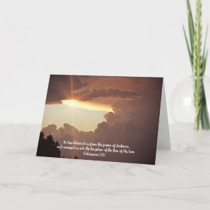 Tarjeta versátil de fe de tormenta y luz solar