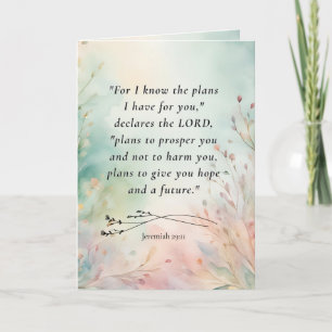 Tarjeta Versículo bíblico personalizable Jeremías 29:11