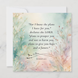 Tarjeta Versículo bíblico personalizable Jeremías 29:11