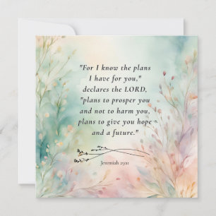 Tarjeta Versículo bíblico personalizable Jeremías 29:11