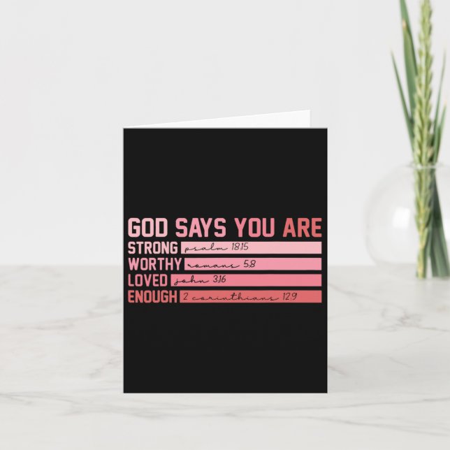 Tarjeta Versículo de la Biblia cristiana Dios dice que ere (Anverso)