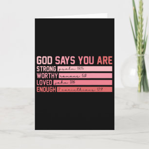 Tarjeta Versículo de la Biblia cristiana Dios dice que ere