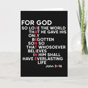 Tarjeta Versículo de la Biblia cristiana para Dios Jonh 3