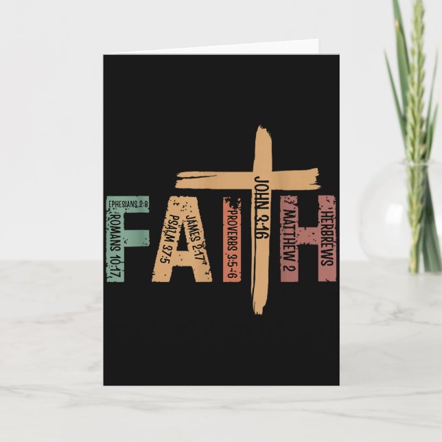 Tarjeta Versículos bíblicos inspiradores cristianos de fe  (Anverso)