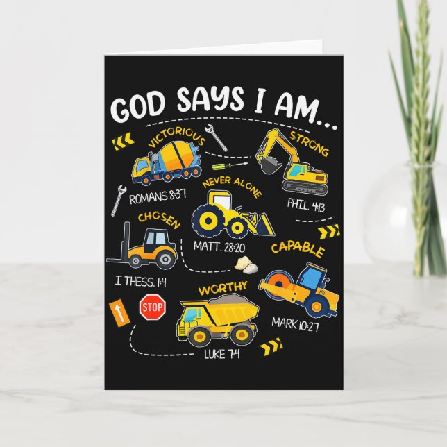 Tarjeta Versículos de la Biblia Cristiana Dios Dice Que So (Anverso)