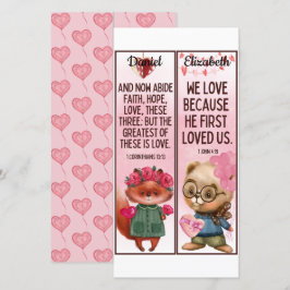 Tarjeta Versículos de la Biblia de Amor Cristiano Adorable