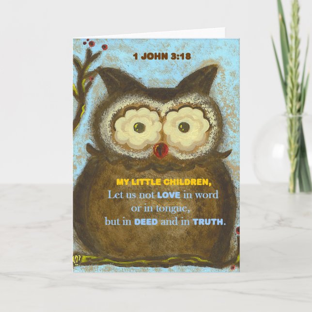 Tarjeta Verso de la biblia: 1 3:18 PedagogyGreetings de (Anverso)