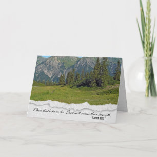 Tarjeta Verso de la Biblia con la escena de los Alpes aust