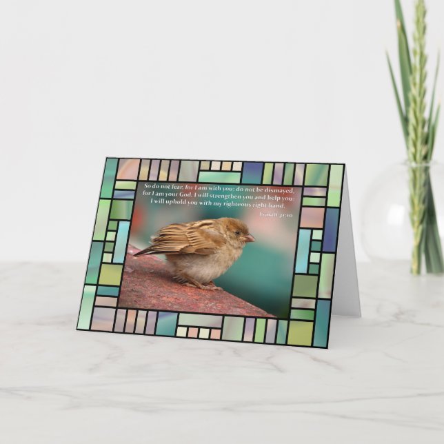 Tarjeta Verso de la biblia del 41:10 de Isaías con el (Anverso)