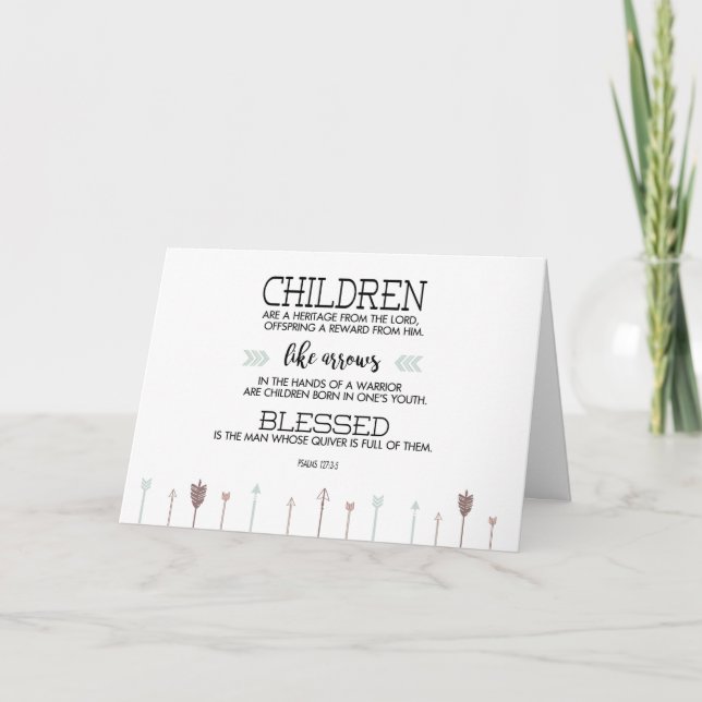 Tarjeta Verso de las escrituras de recién nacido con flech (Anverso)