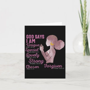 Tarjeta Versos de la biblia motivacional para mujer afroam